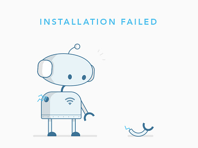 Sad Robot error failed failure installation robot wifi
