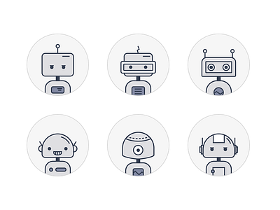 Robot Avatars avatars cute gray icons machine robot