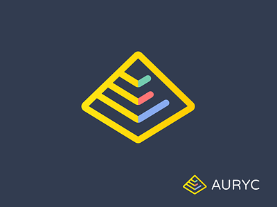 Auryc Logo auryc bar data gold graph graphic logo pyramid startup