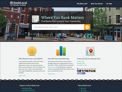 Banklocal Homepage v1 home page