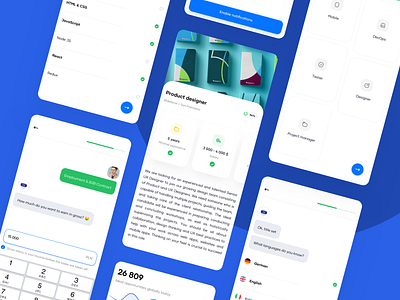 Onboarding Experience chat chat app chatbot chatbots iphone iphone app job job board job listing jobs mobile mobile app mobile design mobile ui onboarding onboarding screen onboarding ui