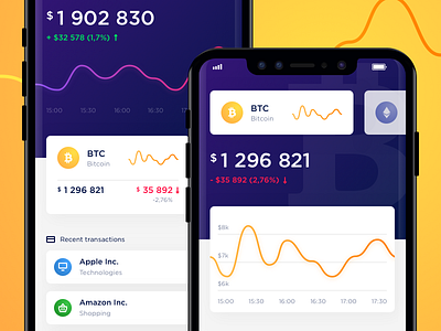 Crypto Wallet app application bitcoin crypto cryptocurrency ethereum ios iphone iphone x mobile trading wallet