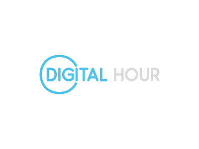 Digital Hour blue brand branding clock concept digital grey hour identity logo minimal type