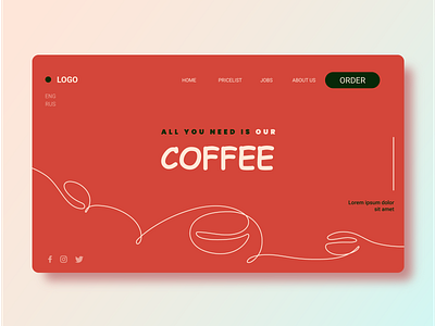 Design a landing page for a coffee shop