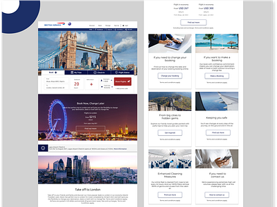 British Airways Landing Page redesign