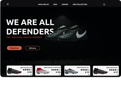 Nike Soccer Boot Store Landing page animation branding logo nike soccerboot sport