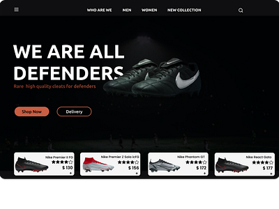 Nike Soccer Boot Store Landing page