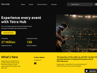 Landing Page OF An Event Booking Site ui