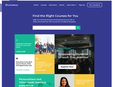 uAcademy Landing Page Design logo webdesign