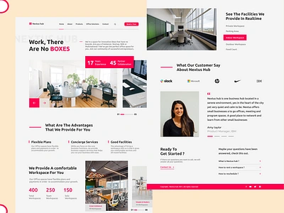 Nextus hub Landing Page 3d animation app branding coworking design graphic design illustration landing page logo motion graphics vector