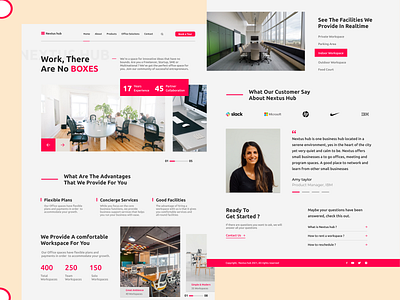 Nextus hub Landing Page 3d animation app branding coworking design graphic design illustration landing page logo motion graphics vector