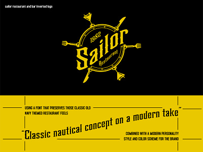 "Sailor" Restaurant - Bar, Logo and Font Process, Brand Identity bar branding design food icon illustration logo restaurant slogan typography vector