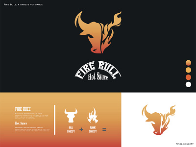 Fire Bull Hot Sauce, the new Logo. branding bull design fire food graphic design icon illustration logo sauce typography vector