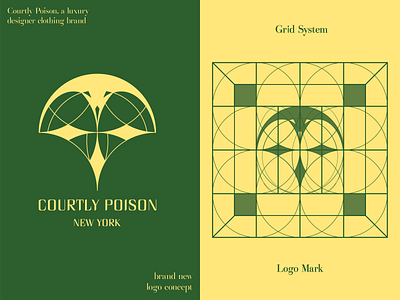 Courtly Poison Luxury Clothing Brand Concept Logo Design branding clothes clothing design fashion graphic design grid icon illustration logo logo design luxury new york typography vector