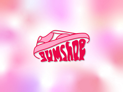 Gumshoe logo branding chewing design flat gum gumshoe icon logo malabar pink sneakers vector