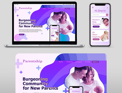 parentship mockups branding design illustration typography ui web