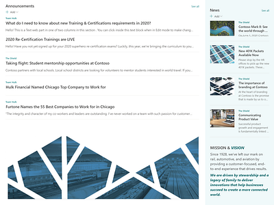 Holdings Company, Intranet Homepage