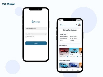 Renca - Rental Car Mobile App car design mobile mobile app rental rental car rental car app transportation ui user interface