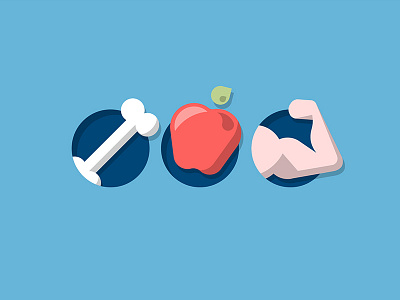 Health Icons apple bone flat health icons muscles simple