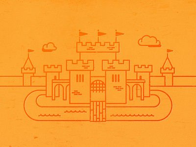 Fit for a King castle flag illustration line moat playful simple