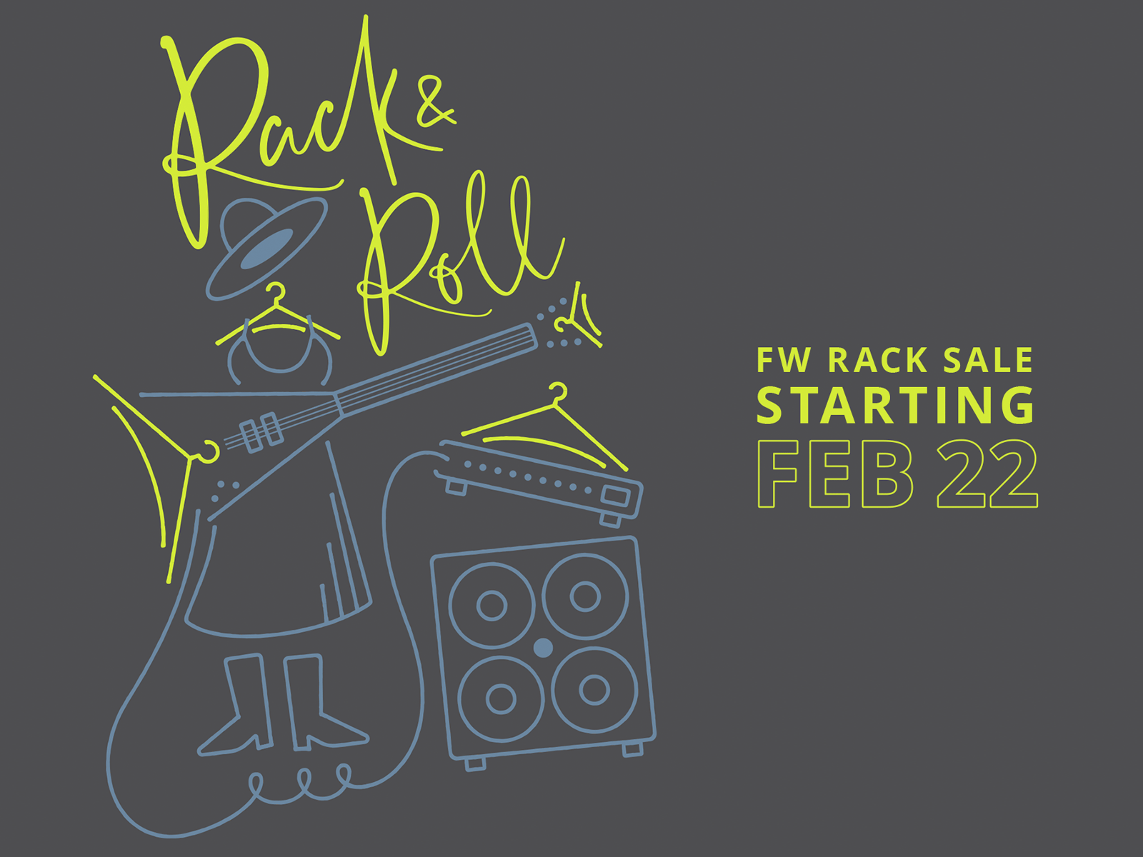 Rack & Roll Fall/Winter Rack Sale animation app clothing fashion illustration promo sale