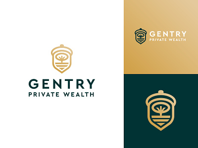 Gentry Private Wealth Acorn acorn badge branding crest finance financial icon kansas logo tree wealth wichita