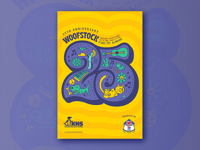 Woofstock 25 – Concept 1 animals event illustration pets poster