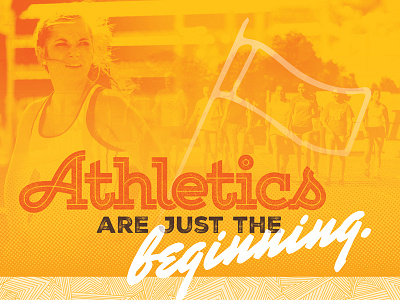 Athletics athletics college doodle flag typography