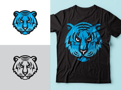 Blue Tiger animal icon illustration logo shirt sports tiger tshirt