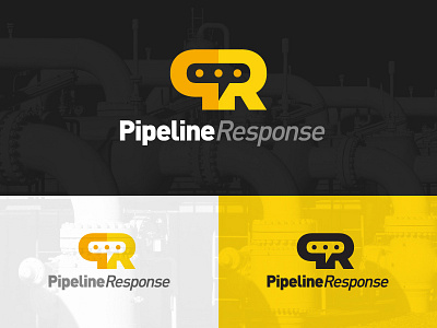 PR Logo 2 bubble communicate emergency logo monogram pipe pipeline response talk