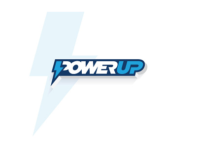 PowerUp1 3d icon lightning logo mark type type treatment