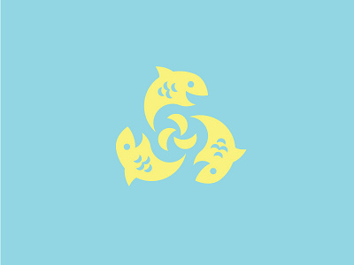 Lil Cute Fishies cute fish icon illustration logo triangle