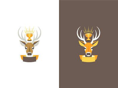 Trophy Buck Banner banner branding crown deer icon illustration logo