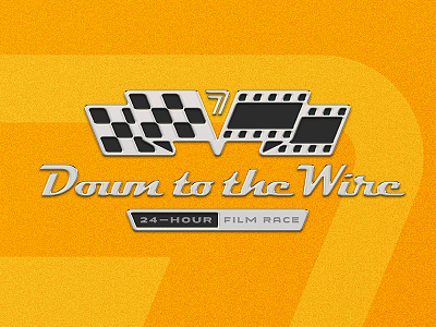 Down to the Wire Emblem Concept branding car checkered flag emblem event festival film logo race racecar racing