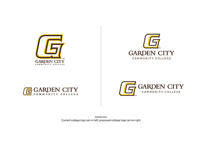 GCCC Logo Comparison Slide branding college logo mark