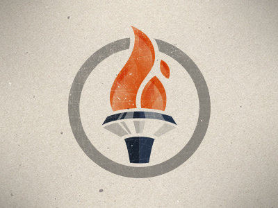 Torch athletic branding circle fire flame icon identity illustration logo olympic pyeongchang texture tokyo torch vintage