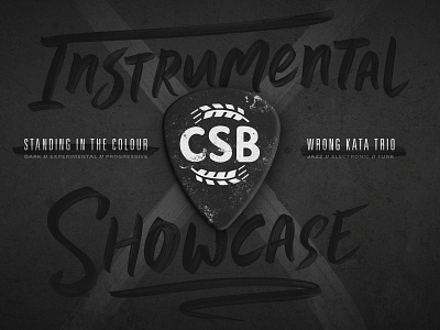 CSB Instrumental Showcase Poster branding brewery gig poster guitar pick live music music texture type wichita