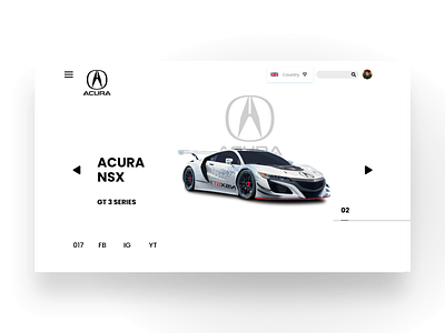 Race Car Landing Page UI UX design ui