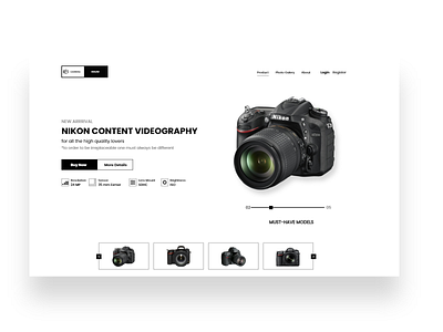 Camera store clean ui black and white