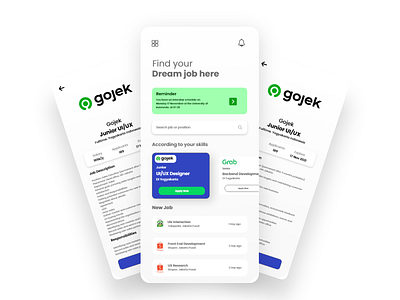 Job App Ui/UX Minimalist Design