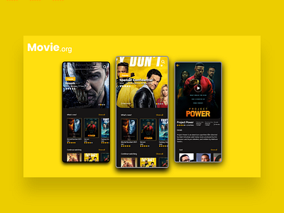 Movie and Film app Design UI UX ui ux