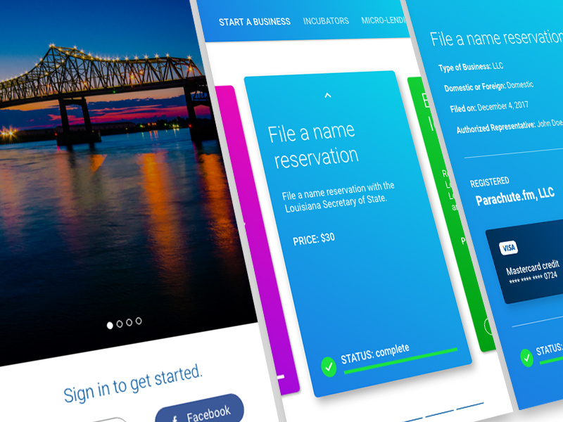 Starting a Business experience government ecommerce android saas payment gradient iphone app business ui ux