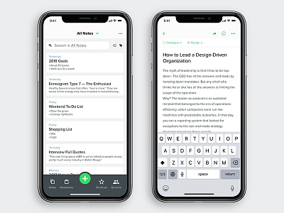 Evernote Refresh [Notebook & Note] app apple concept design evernote iphone iphone x note taking notes refresh ui ux