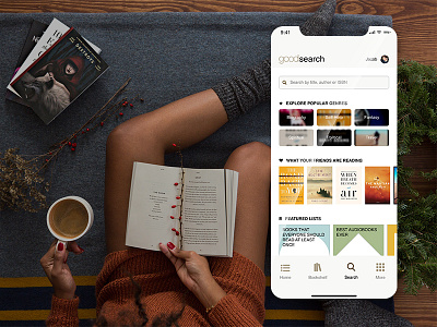 GoodSearch app apple book design discover iphone iphone x mobile reading search ui ux