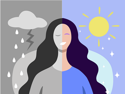 Bipolar disorder character design figure design graphics mental illness ui vector illustration