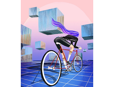 Move into the future bicycle design future girl girlspower graphics illustration sport