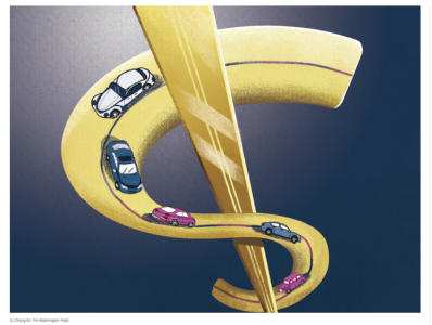 Washington Post Uber ridershare loss car editorial graphic design graphics illl illustration uber vehicle washington post