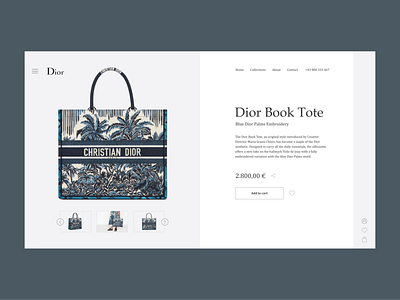 Dior Book Tote concept design ui ux website