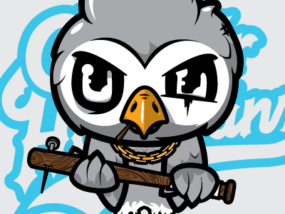 CH V2 bat bird character contour greaser hooligans illustration j3concepts jthree owl vector