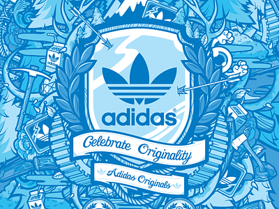 Adidas Originals Three adidas blue concepts illustration j3 jthree shop sneakers vector